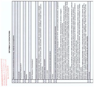 Informacja dodatkowa 1 str